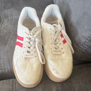 Women's cream and Red Sneakers
